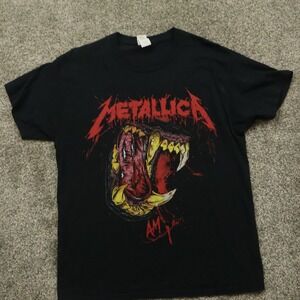 Metallica  shirt mens‎ L Savage Dog Band Black Graphic Print Metal Rock Concert